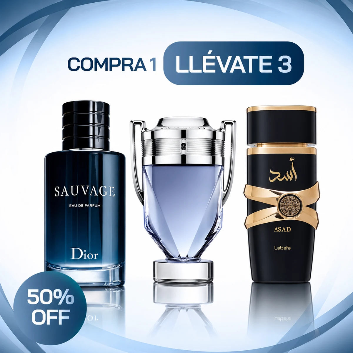 Combo 3 perfumes masculinos de lujo: compra 1 y llévate 3