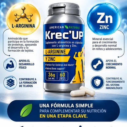 Krec'UP L-Arginina + Zinc 60 cápsulas